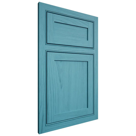 Shiloh Cabinetry Beaded Inset Malibu Alder Plain Cut Aqua Door