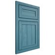 Shiloh Cabinetry Beaded Inset Malibu Hickory Plain Cut Aqua Door