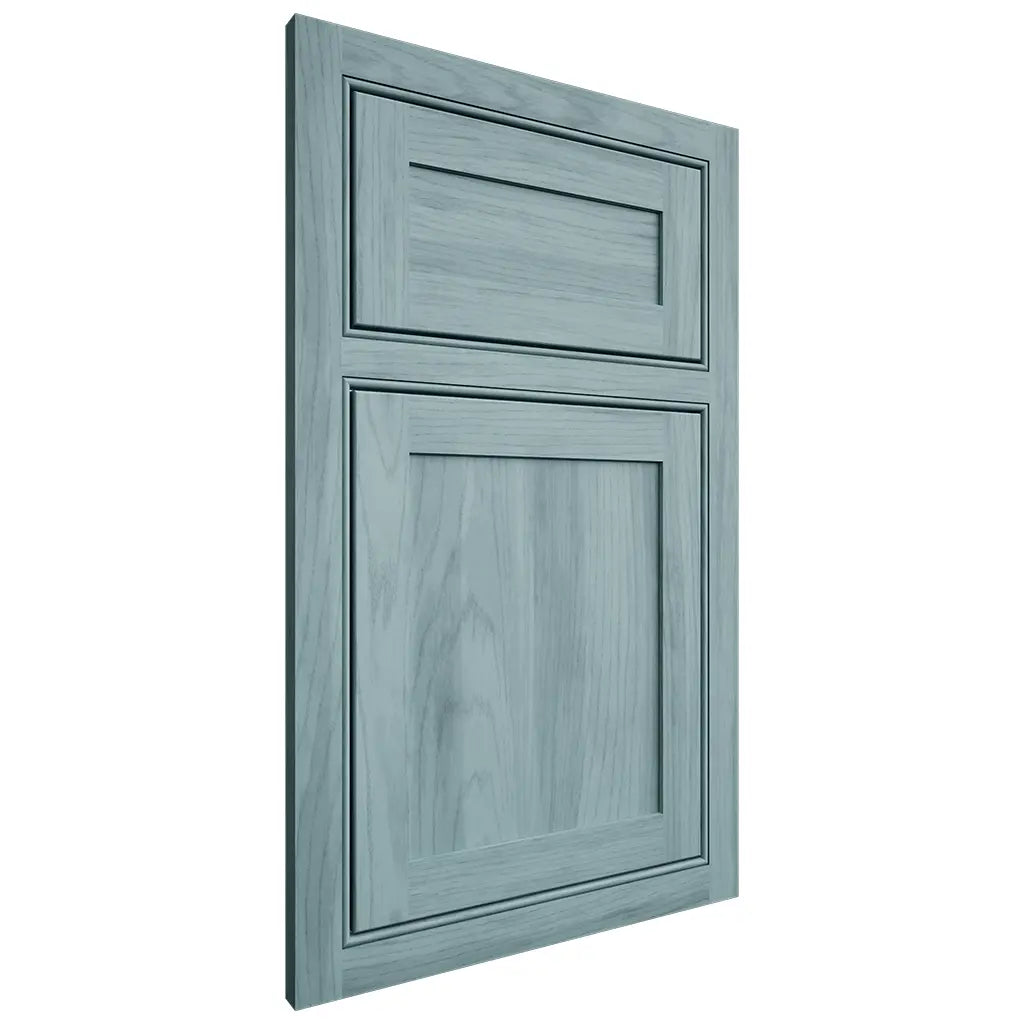 Shiloh Cabinetry Beaded Inset Malibu Hickory Plain Cut Sky Door