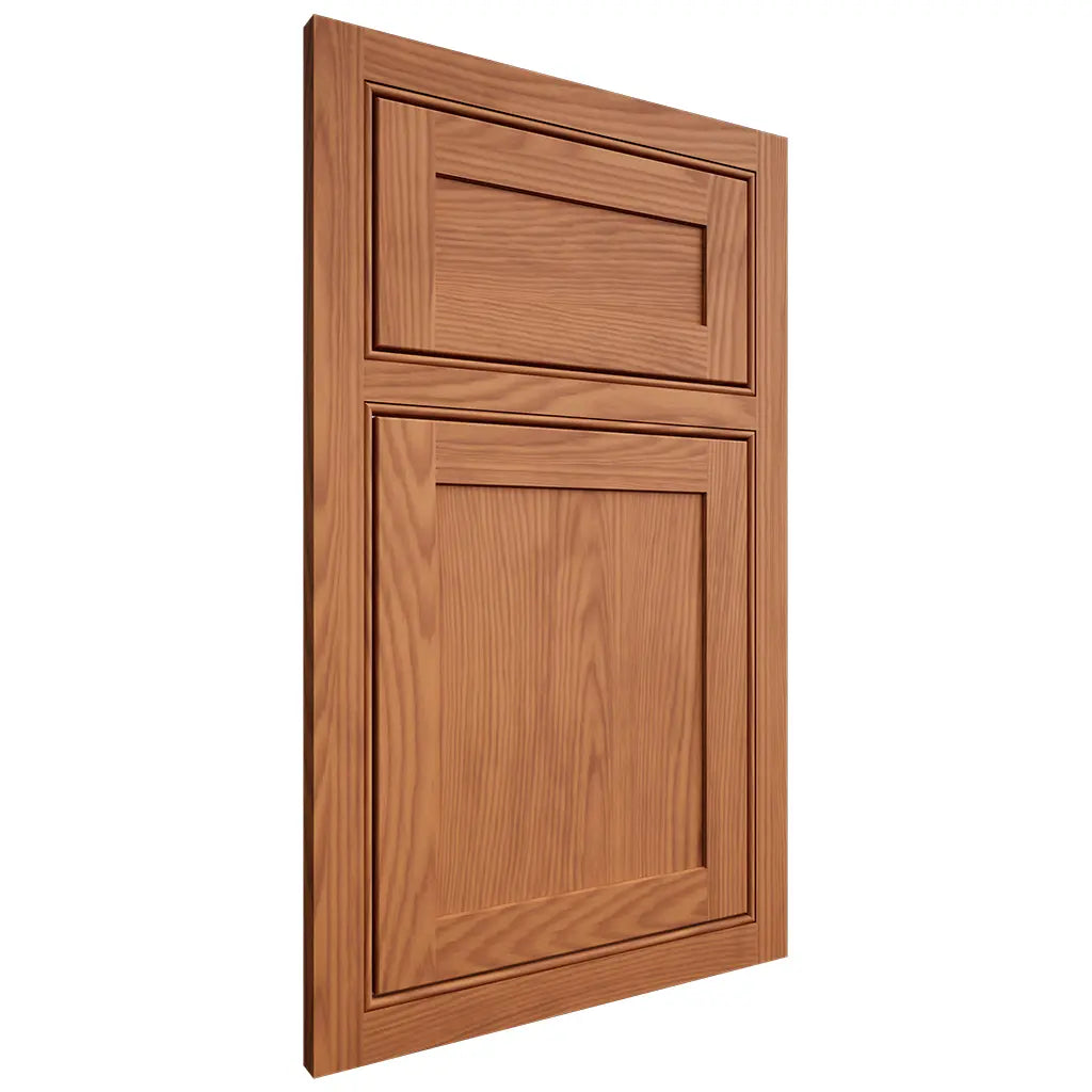 Shiloh Cabinetry Beaded Inset Malibu Red Oak Plain Cut Harvest Door