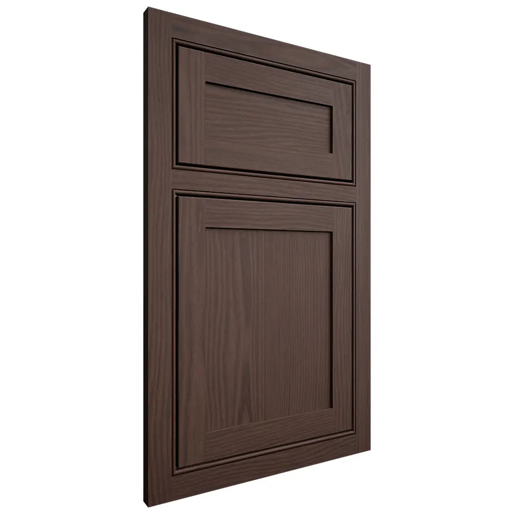 Shiloh Cabinetry Beaded Inset Malibu White Oak Plain Cut Dusk Door