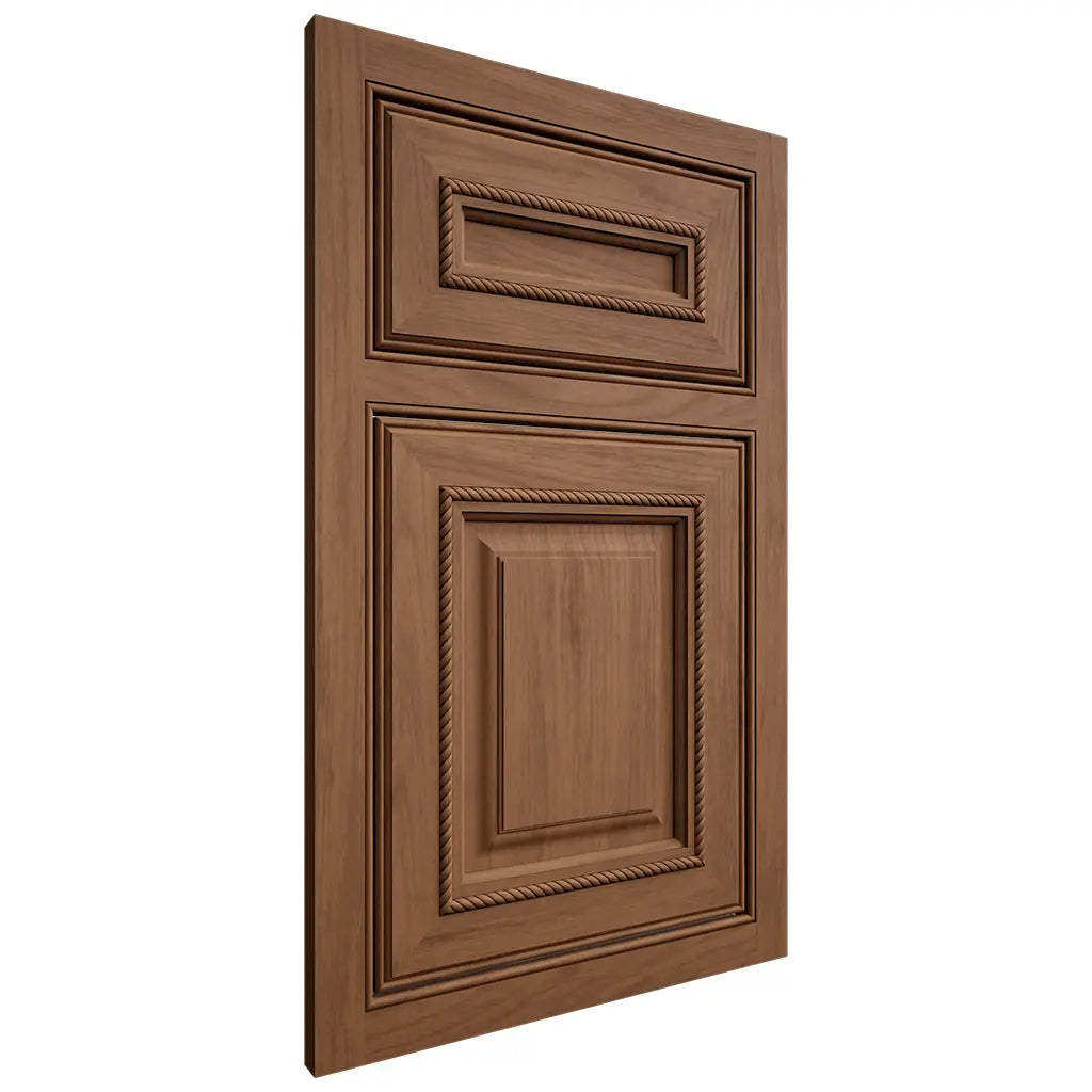 Shiloh Cabinetry Beaded Inset Manchester Alder Plain Cut Walnut Door