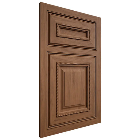 Shiloh Cabinetry Beaded Inset Manchester Alder Plain Cut Walnut Door