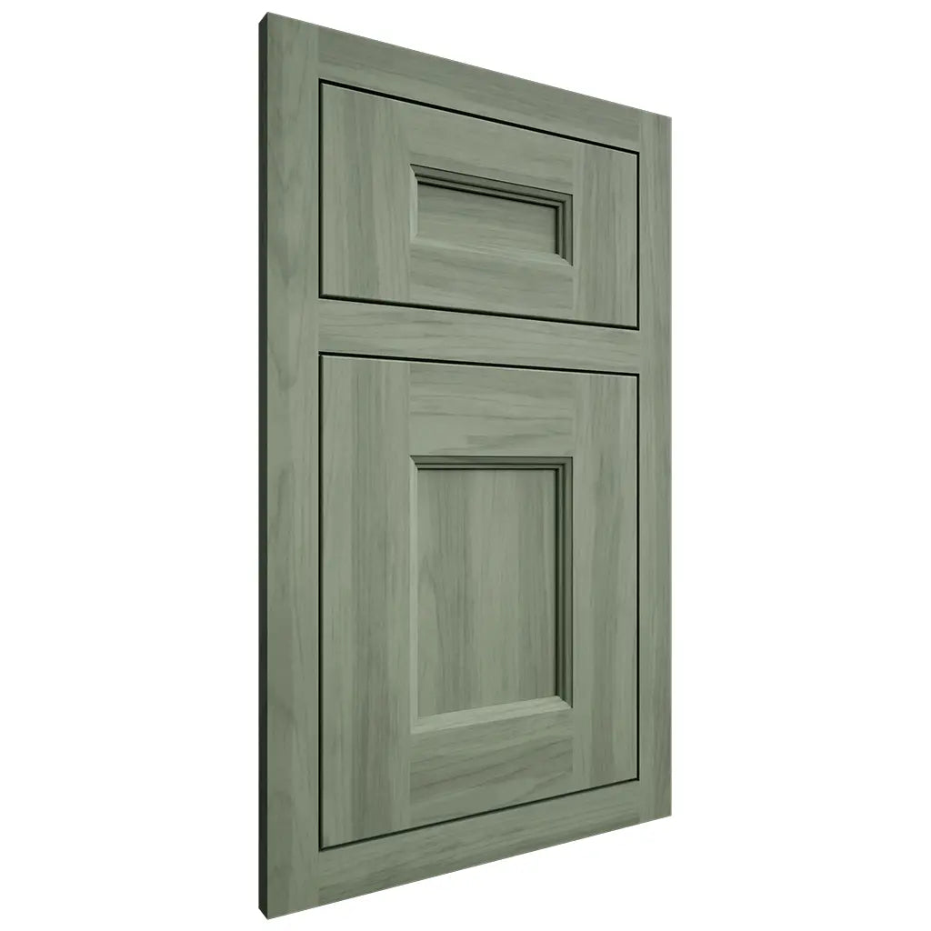 Shiloh Cabinetry Beaded Inset Manchester Hickory Plain Cut Moss Door