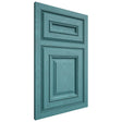 Shiloh Cabinetry Beaded Inset Manchester Red Oak Plain Cut Aqua Door