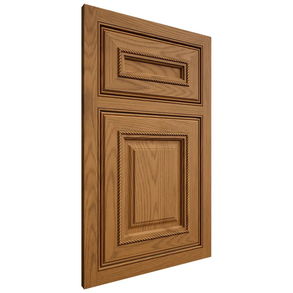 Shiloh Cabinetry Beaded Inset Manchester Red Oak Plain Cut Autumn Door