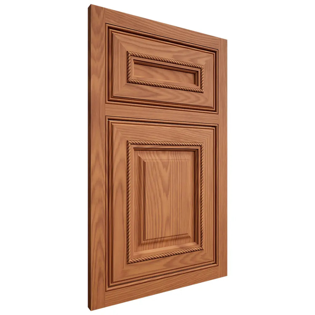 Shiloh Cabinetry Beaded Inset Manchester Red Oak Plain Cut Harvest Door