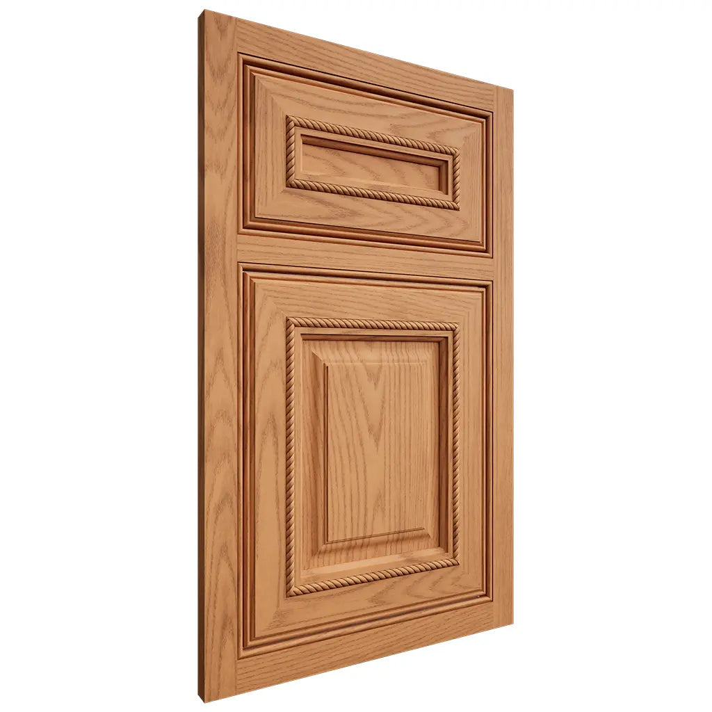 Shiloh Cabinetry Beaded Inset Manchester Red Oak Plain Cut Medium Door