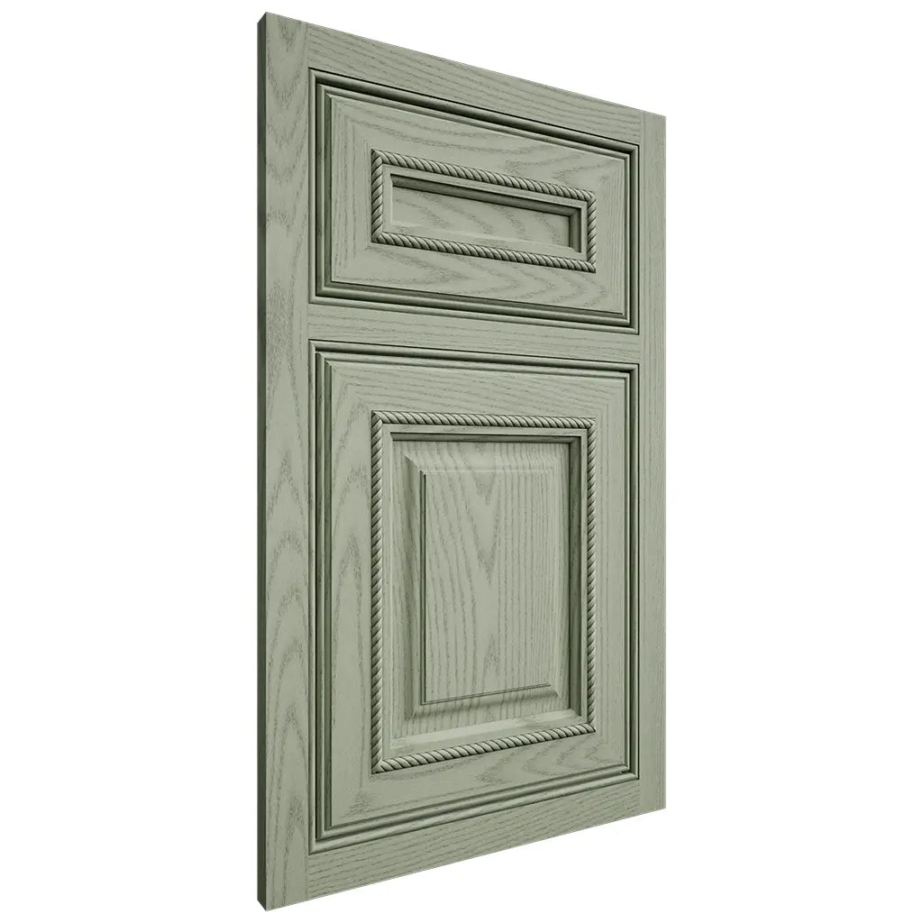 Shiloh Cabinetry Beaded Inset Manchester Red Oak Plain Cut Moss Door