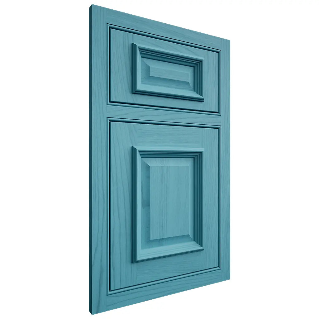 Shiloh Cabinetry Beaded Inset Montgomery Alder Plain Cut Aqua Door