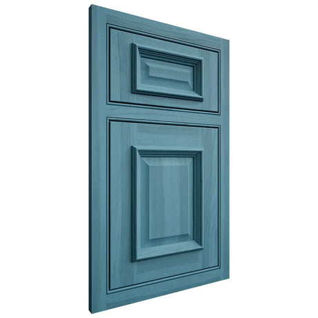 Shiloh Cabinetry Beaded Inset Montgomery Hickory Plain Cut Aqua Door