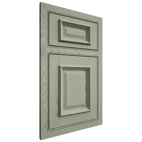 Shiloh Cabinetry Beaded Inset Montgomery Red Oak Plain Cut Moss Door