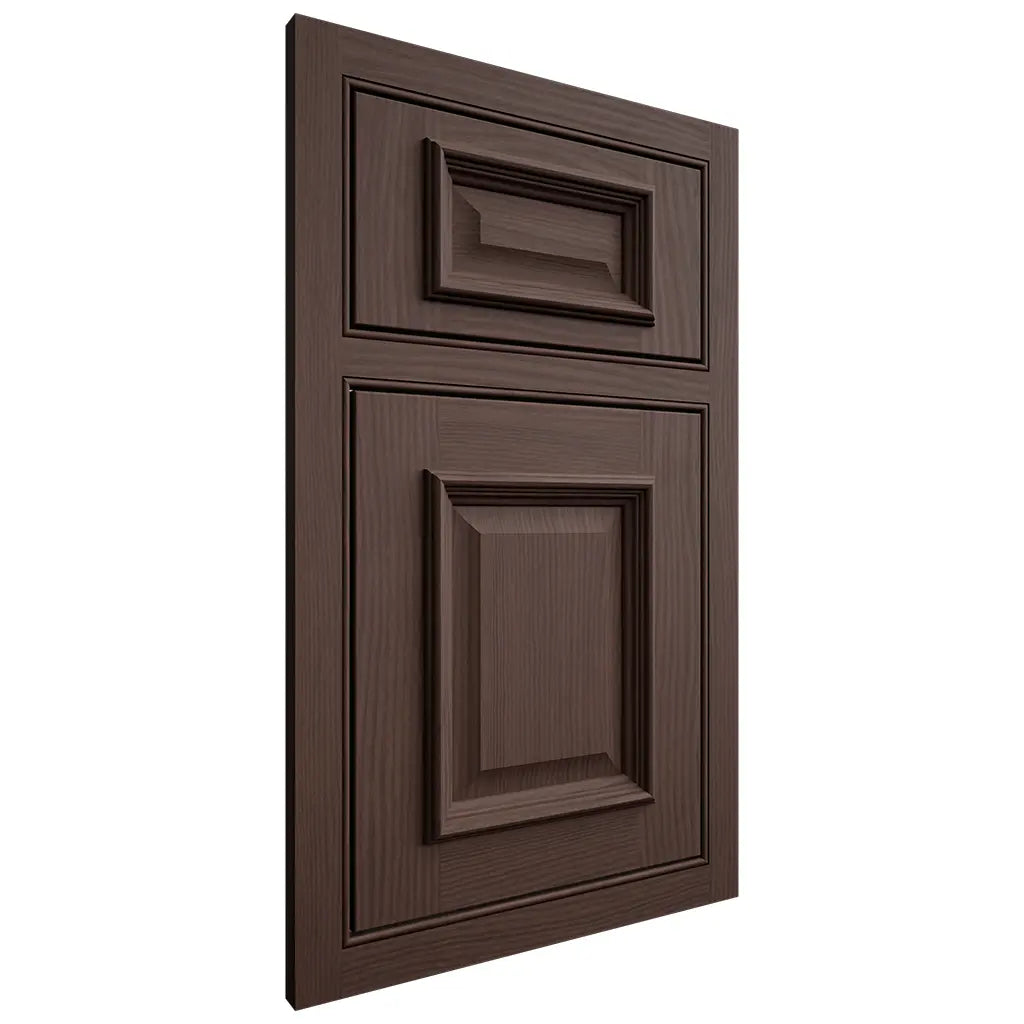 Shiloh Cabinetry Beaded Inset Montgomery White Oak Plain Cut Dusk Door
