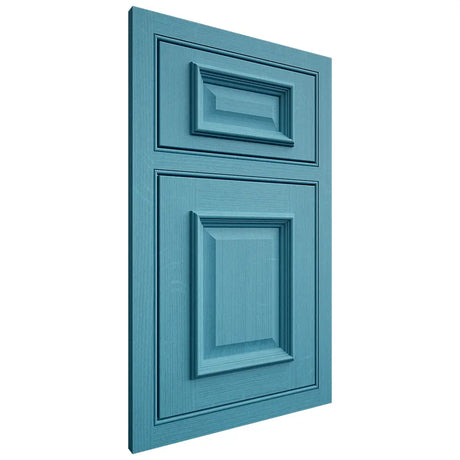 Shiloh Cabinetry Beaded Inset Montgomery White Oak Quarter Sawn Aqua Door