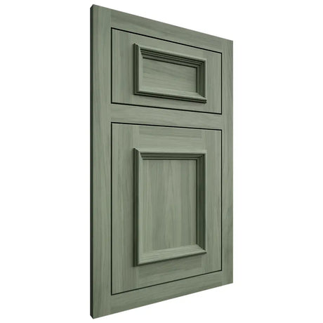 Shiloh Cabinetry Beaded Inset Napa Horizontal Hickory Plain Cut Moss Door