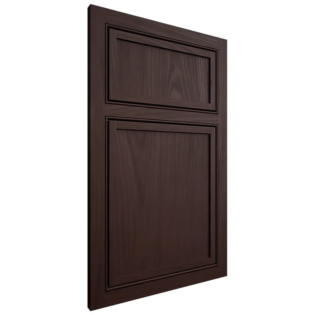 Shiloh Cabinetry Beaded Inset Napa Vertical Alder Plain Cut Bistre Door