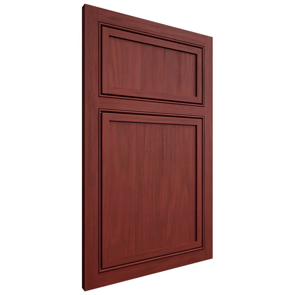 Shiloh Cabinetry Beaded Inset Napa Vertical Cherry Plain Cut Red Door