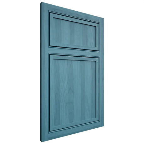 Shiloh Cabinetry Beaded Inset Napa Vertical Hickory Plain Cut Aqua Door