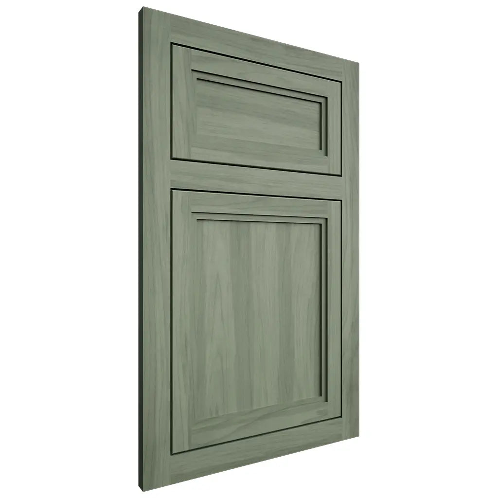 Shiloh Cabinetry Beaded Inset Napa Vertical Hickory Plain Cut Moss Door