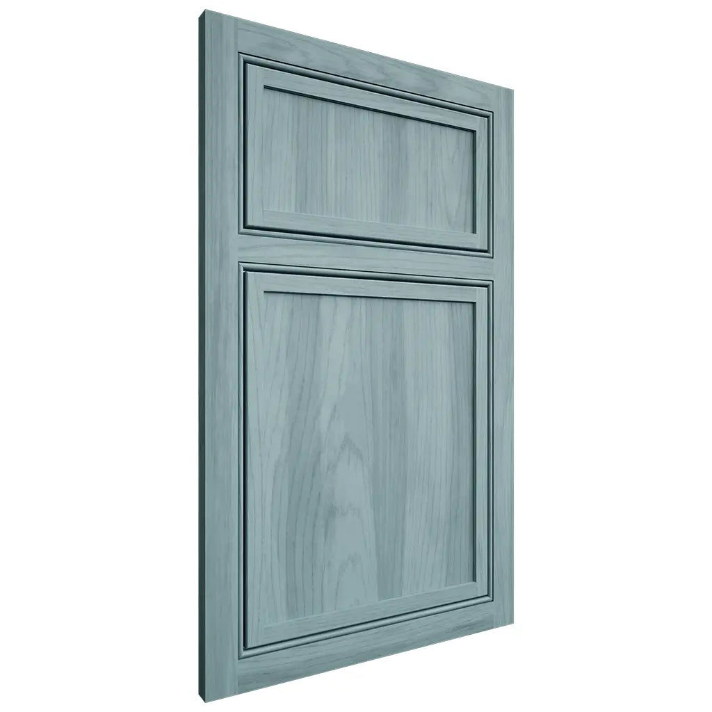 Shiloh Cabinetry Beaded Inset Napa Vertical Hickory Plain Cut Sky Door