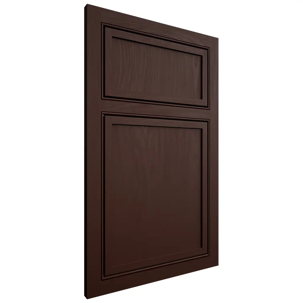 Shiloh Cabinetry Beaded Inset Napa Vertical Maple Plain Cut Cocoa Door