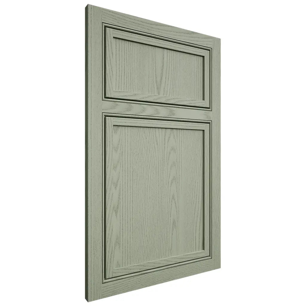 Shiloh Cabinetry Beaded Inset Napa Vertical Red Oak Plain Cut Moss Door
