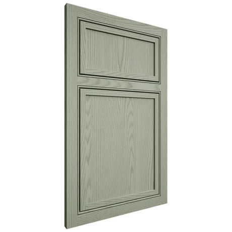 Shiloh Cabinetry Beaded Inset Napa Vertical Red Oak Plain Cut Moss Door