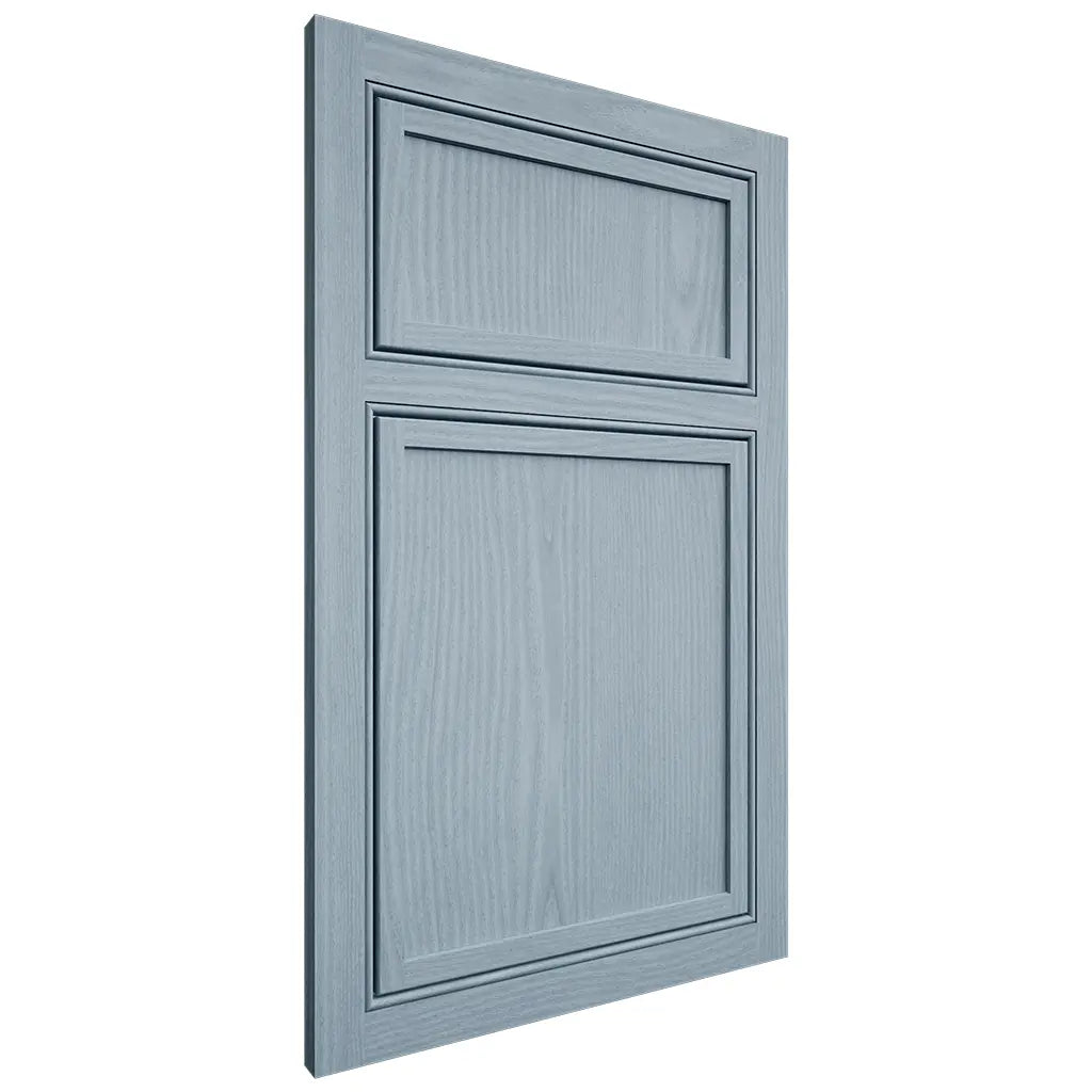 Shiloh Cabinetry Beaded Inset Napa Vertical White Oak Plain Cut Sky Door