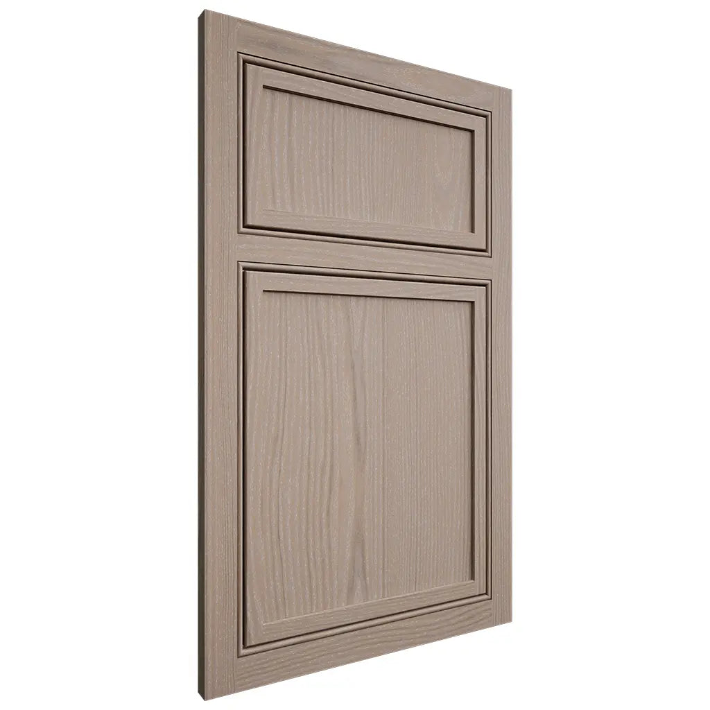 Shiloh Cabinetry Beaded Inset Napa Vertical White Oak Plain Cut Whitewash Door