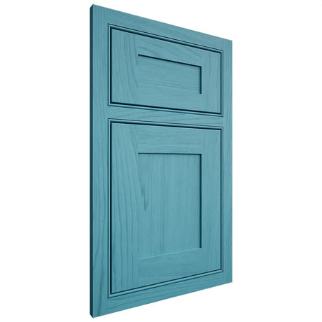 Shiloh Cabinetry Beaded Inset New Haven Alder Plain Cut Aqua Door