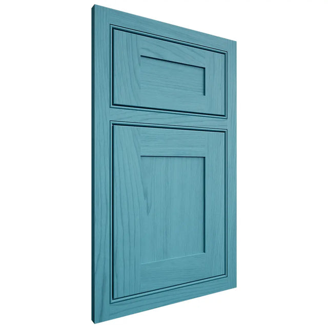 Shiloh Cabinetry Beaded Inset New Haven Alder Plain Cut Aqua Door