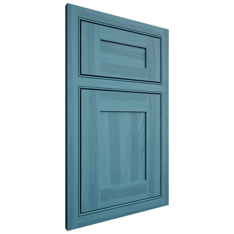 Shiloh Cabinetry Beaded Inset New Haven Hickory Plain Cut Aqua Door