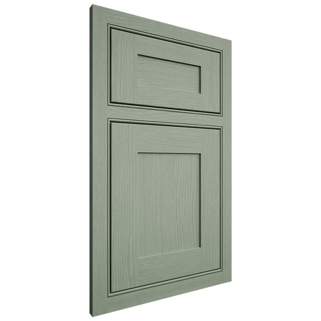 Shiloh Cabinetry Beaded Inset New Haven White Oak Plain Cut Moss Door