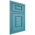 Shiloh Cabinetry Beaded Inset Oxford Alder Plain Cut Aqua Door
