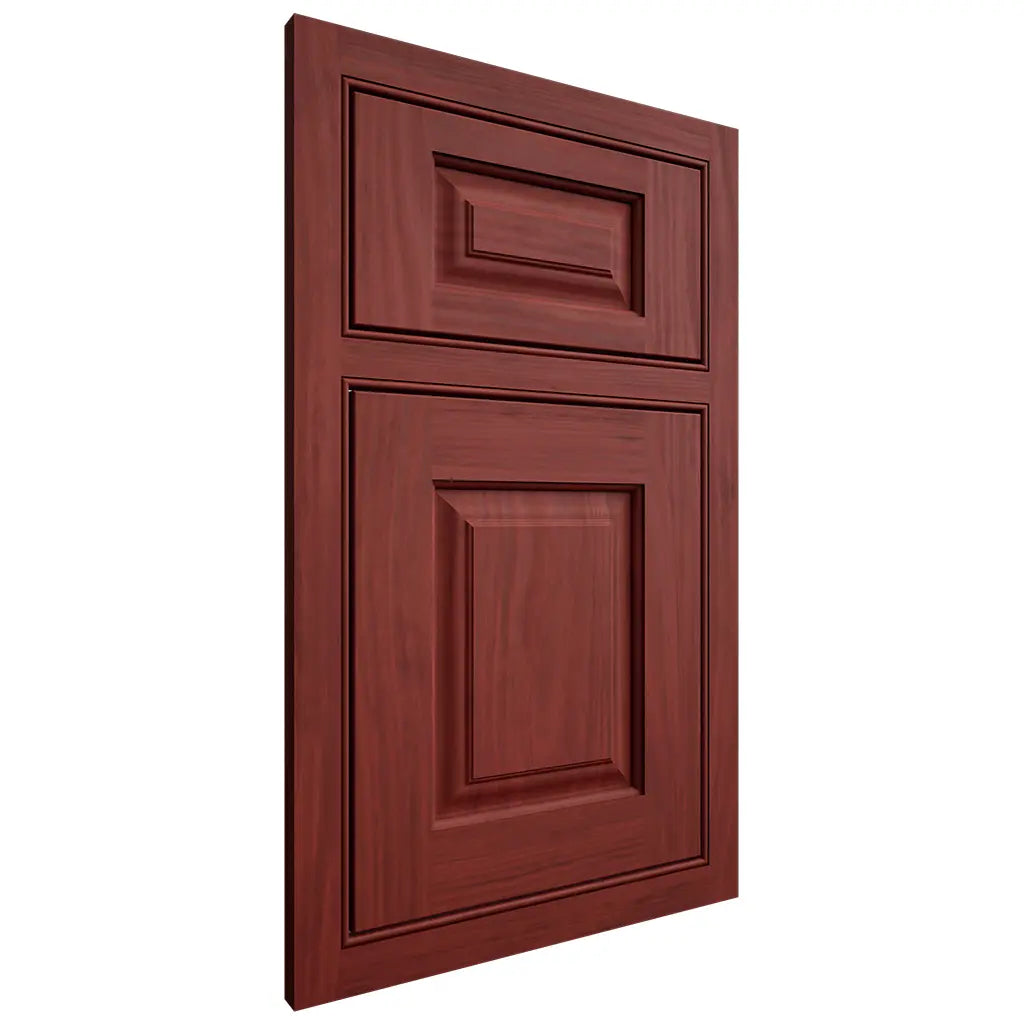 Shiloh Cabinetry Beaded Inset Oxford Cherry Plain Cut Red Door