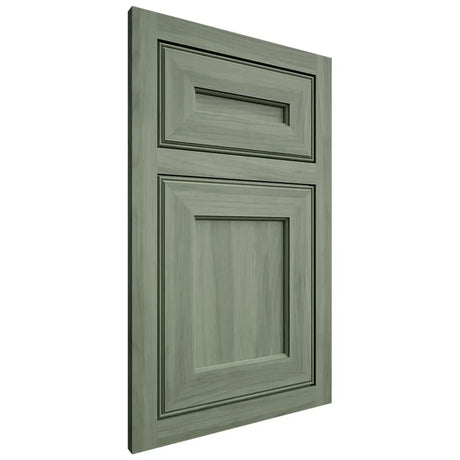 Shiloh Cabinetry Beaded Inset Oxford Hickory Plain Cut Moss Door