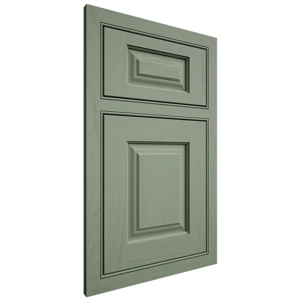 Shiloh Cabinetry Beaded Inset Oxford Poplar Plain Cut Moss Door