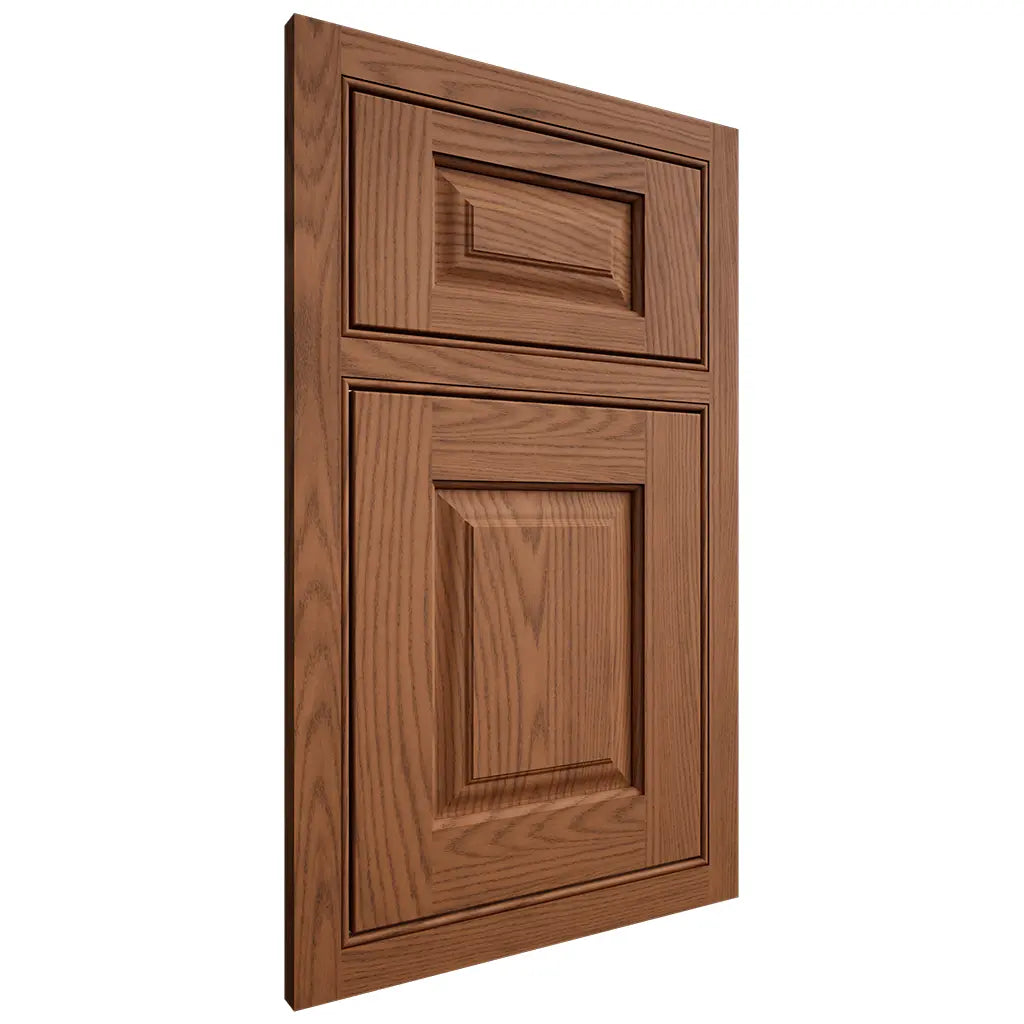 Shiloh Cabinetry Beaded Inset Oxford Red Oak Plain Cut Braun Door