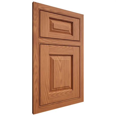 Shiloh Cabinetry Beaded Inset Oxford Red Oak Plain Cut Harvest Door