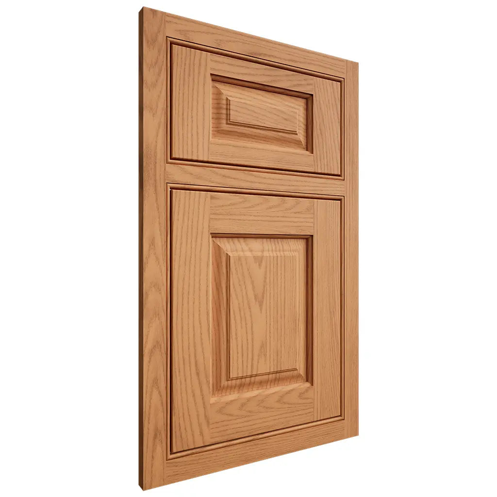 Shiloh Cabinetry Beaded Inset Oxford Red Oak Plain Cut Medium Door