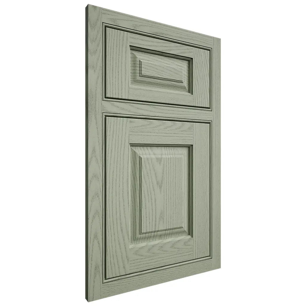 Shiloh Cabinetry Beaded Inset Oxford Red Oak Plain Cut Moss Door
