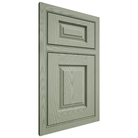 Shiloh Cabinetry Beaded Inset Oxford Red Oak Plain Cut Moss Door