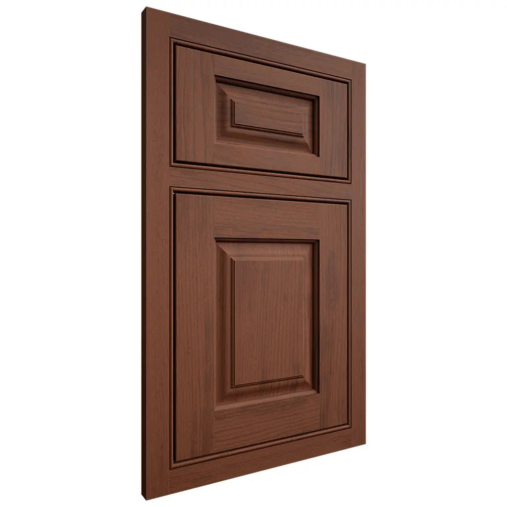 Shiloh Cabinetry Beaded Inset Oxford Walnut Plain Cut Rye Door