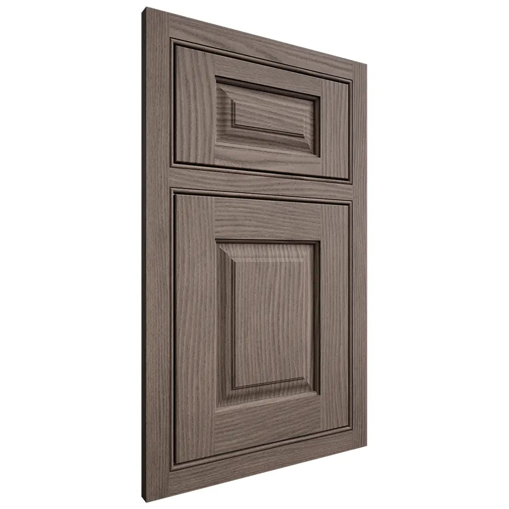 Shiloh Cabinetry Beaded Inset Oxford White Oak Plain Cut Clay Door