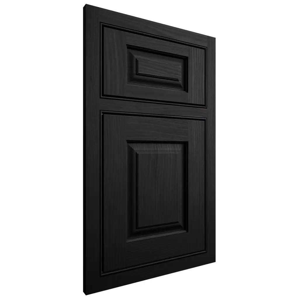 Shiloh Cabinetry Beaded Inset Oxford White Oak Plain Cut Ink Door