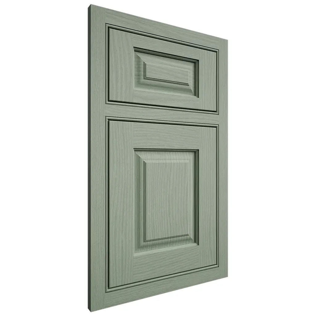 Shiloh Cabinetry Beaded Inset Oxford White Oak Plain Cut Moss Door