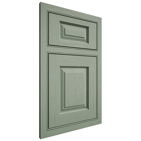 Shiloh Cabinetry Beaded Inset Oxford White Oak Plain Cut Moss Door