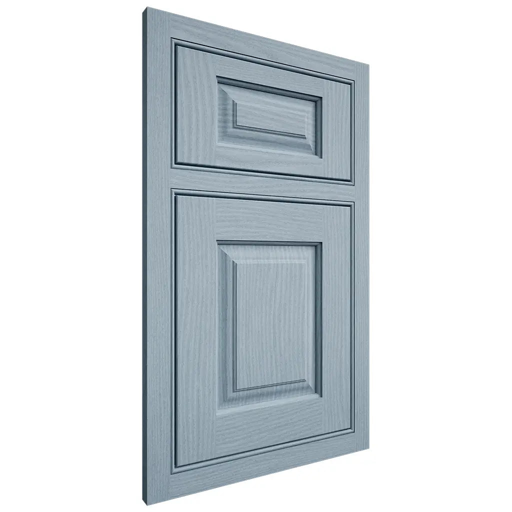 Shiloh Cabinetry Beaded Inset Oxford White Oak Plain Cut Sky Door
