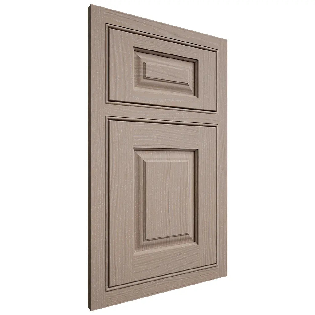 Shiloh Cabinetry Beaded Inset Oxford White Oak Plain Cut Whitewash Door