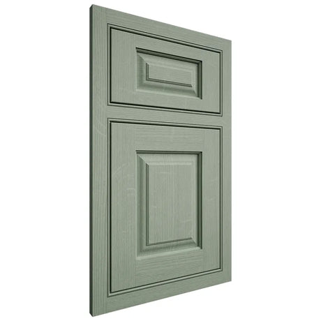 Shiloh Cabinetry Beaded Inset Oxford White Oak Quarter Sawn Moss Door